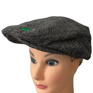 New Man of Aran flat cap newsboy hat Ireland wool embroidered shamrock tweed